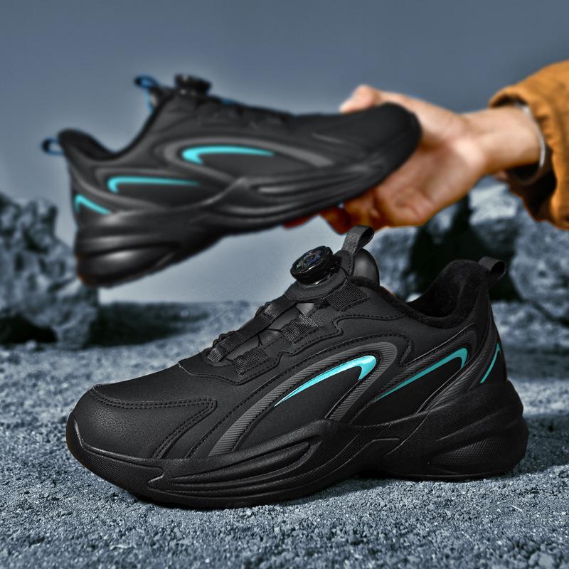 Foreign trade autumn and winter large size trend new men's shoes shock absorption piled thickened warm sports shoes men's and women's casual running