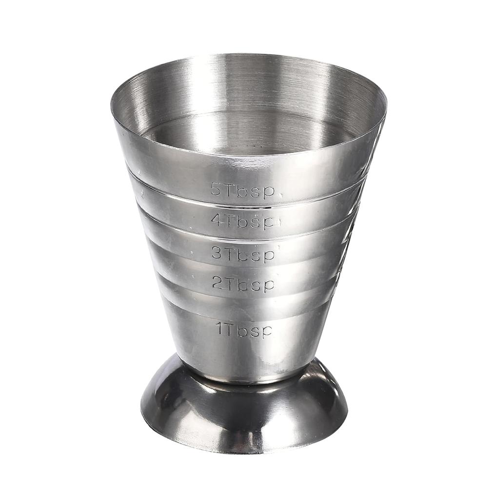 Paslanmaz Çelik Ölçüm Kabı ve Karıştırma Kaşığı Kokteyl Ölçer Ölçer 2,5 oz /5 yemek kaşığı /75 ml Likör Shot Seti Bar Aksesuarları
