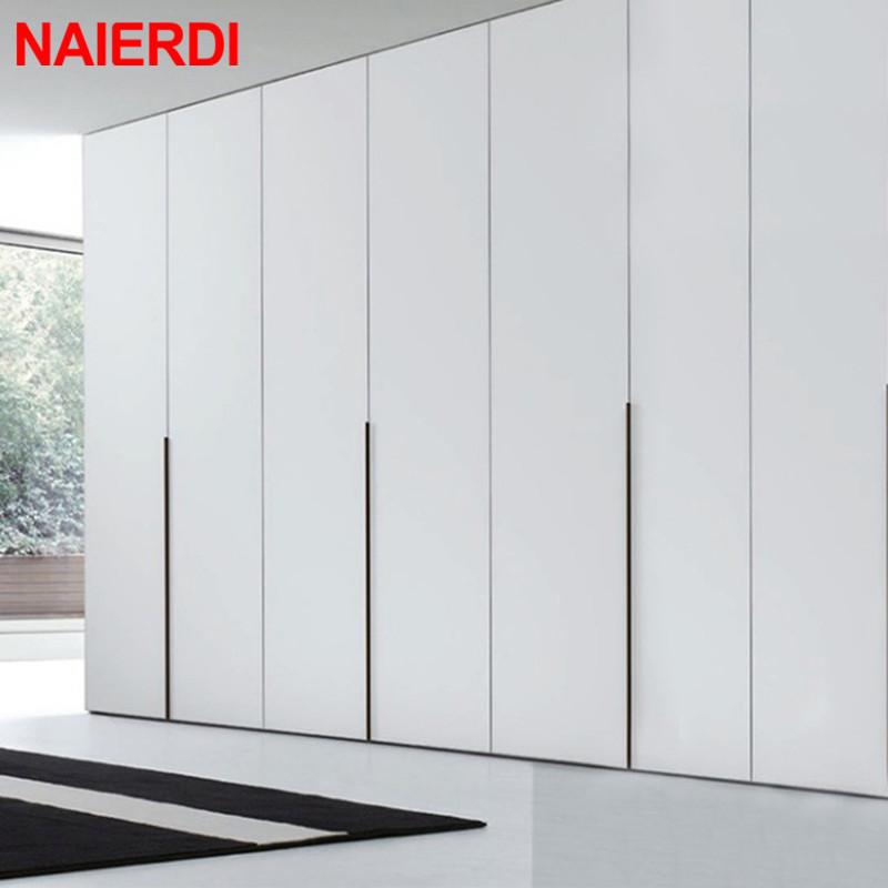NAIERDI Hidden Cabinet Handles Aluminum Alloy Kitchen Cupboard Pulls Drawer Knobs Furniture Handle Bedroom 1000mm/1200mm