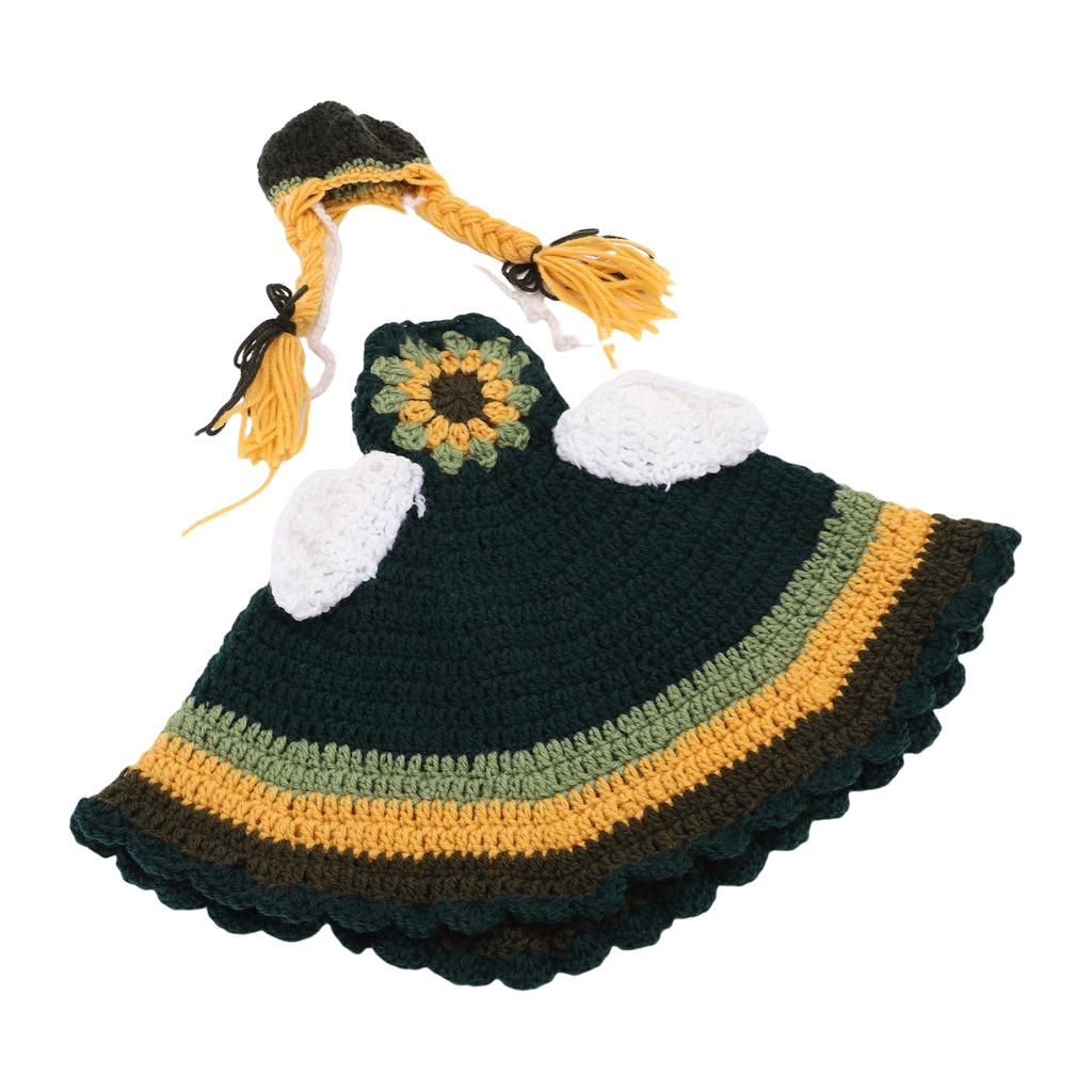 Fall Porch Goose Outfits Hand Woven Goose Costume For Outdoor Lawn Garden Courtyard Yellow Green