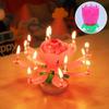 Musical Rotating Lotus Flower Candle for Birthday Parties