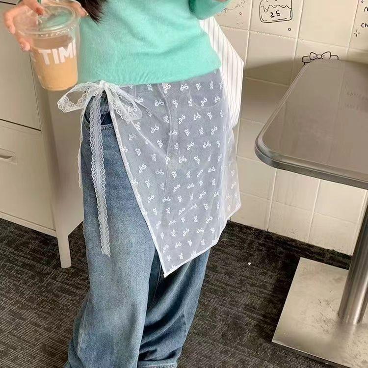 

Однотонная прозрачная многослойная миди-юбка с высокой талией, завязками и кружевными деталями XL