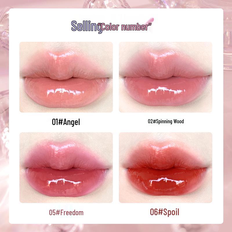 FLORTTE/Floria Lip Lacquer: Stunning Melia Water Light Lipstick - Transfer-Resistant Cup Mirror Gloss.