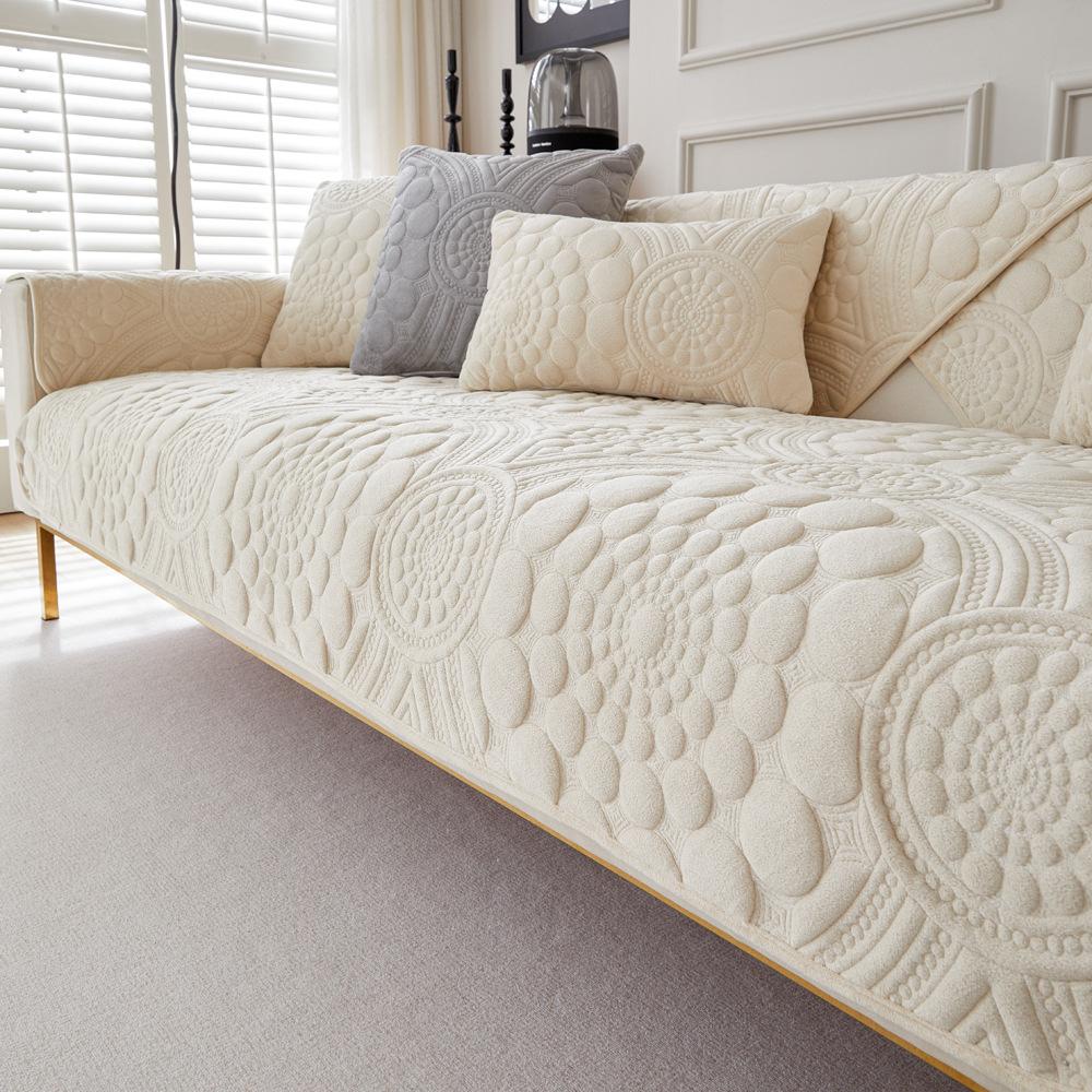 Velvet Sofa Cushion Four Seasons Universal Non-Slip Nordic Simple Modern Fabric Cushion Leather Cover Cover Cloth