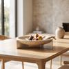 Tabletop Tray with Stand Rustic Minimalism Round Organizer Natural