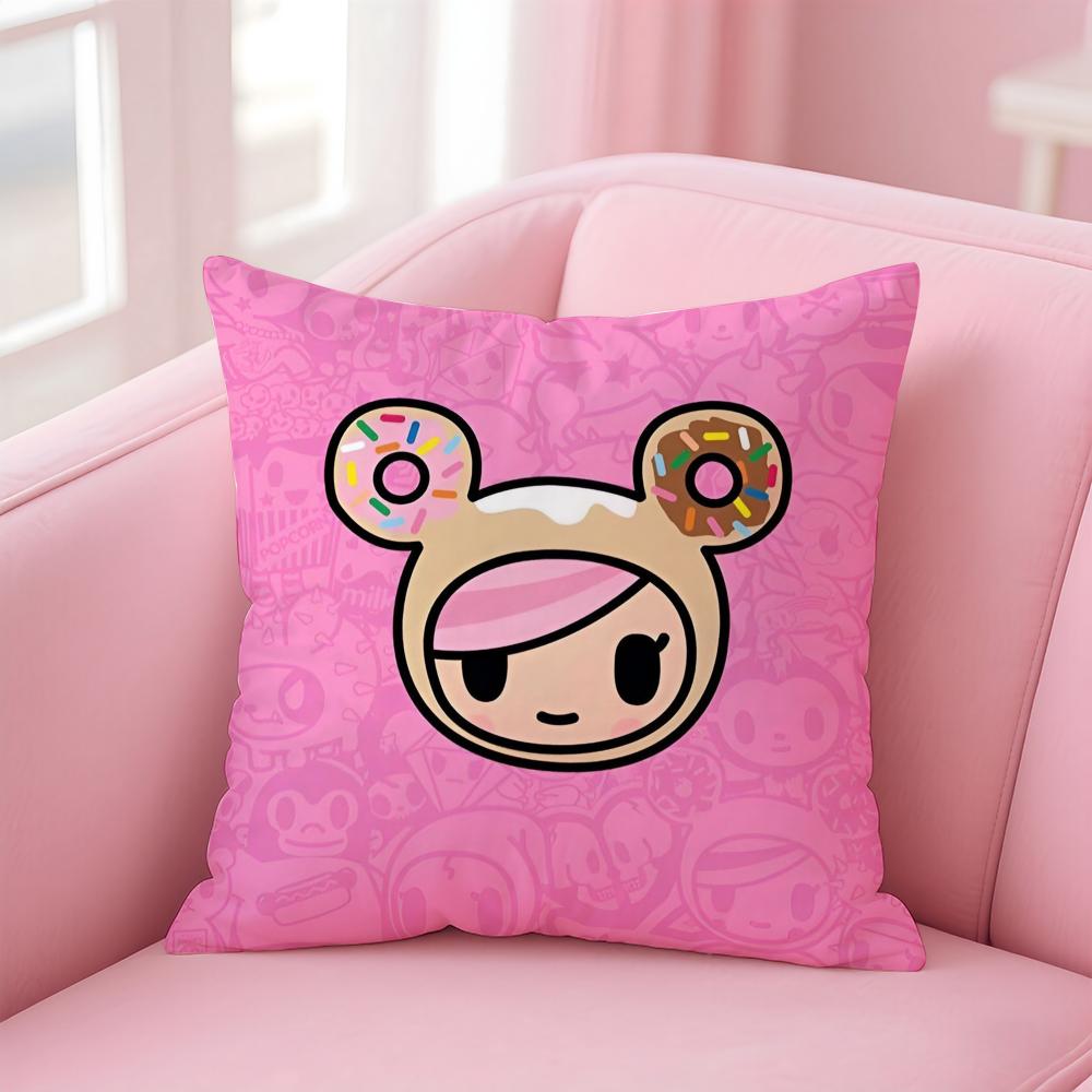 Japanese Creative Brand T-Tokidokis Cushion Cover Pillowcase Short Plush Invisible Zipper Room Sofa Cushion Cover