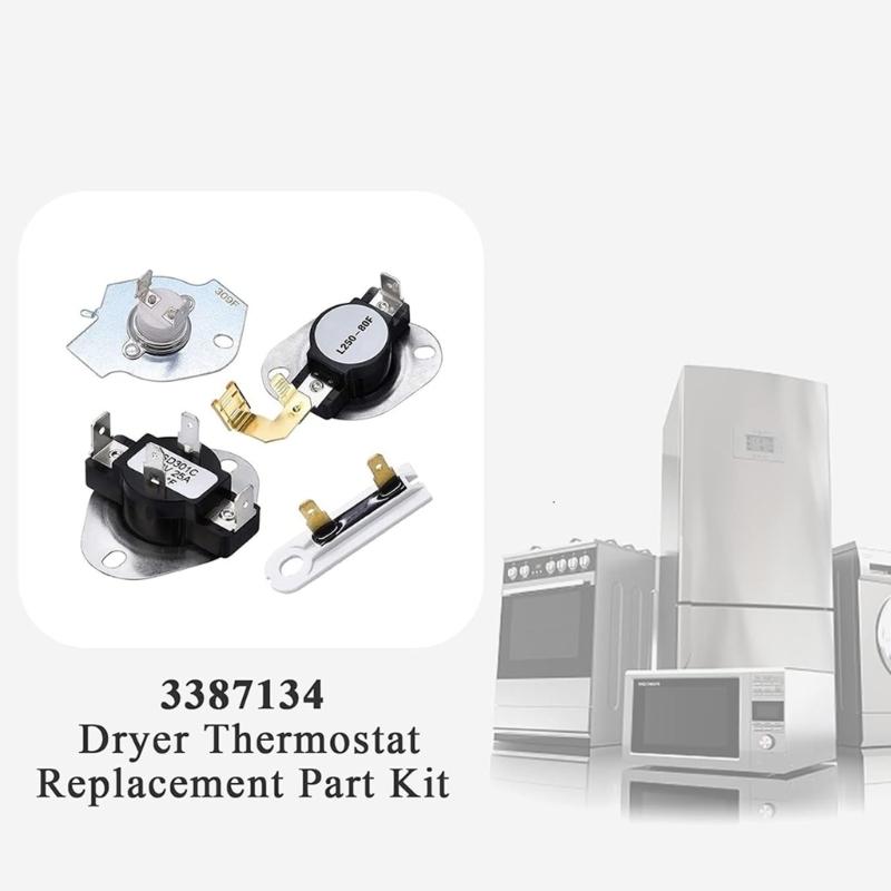 Dryer Cycling Thermostat 3977393 3392519 Thermal Cut Off Switches and High Limit Thermostat Kits Clothes Dryer Parts