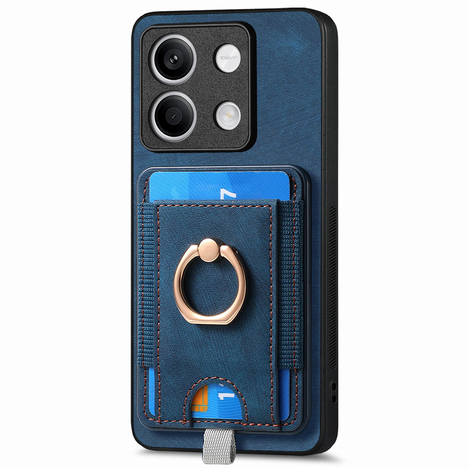 

D7 For Xiaomi Redmi Note 13 5G Case Ring Holder PU Leather 2-in-1 Detachable Back Cover Purple