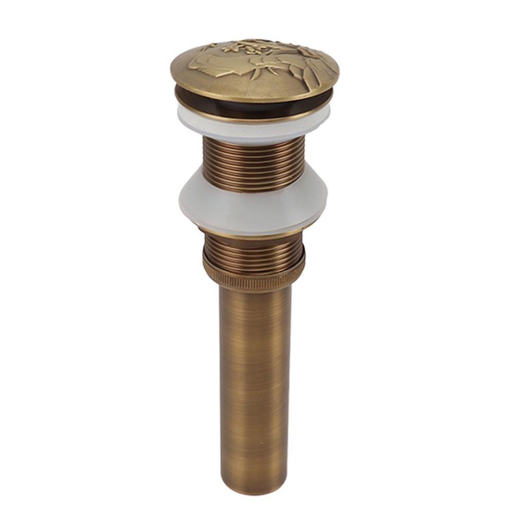 Push Bounce Drain Stopper Brass Sink Drain Elegant Basin Drain Filter Bathroom Vanity