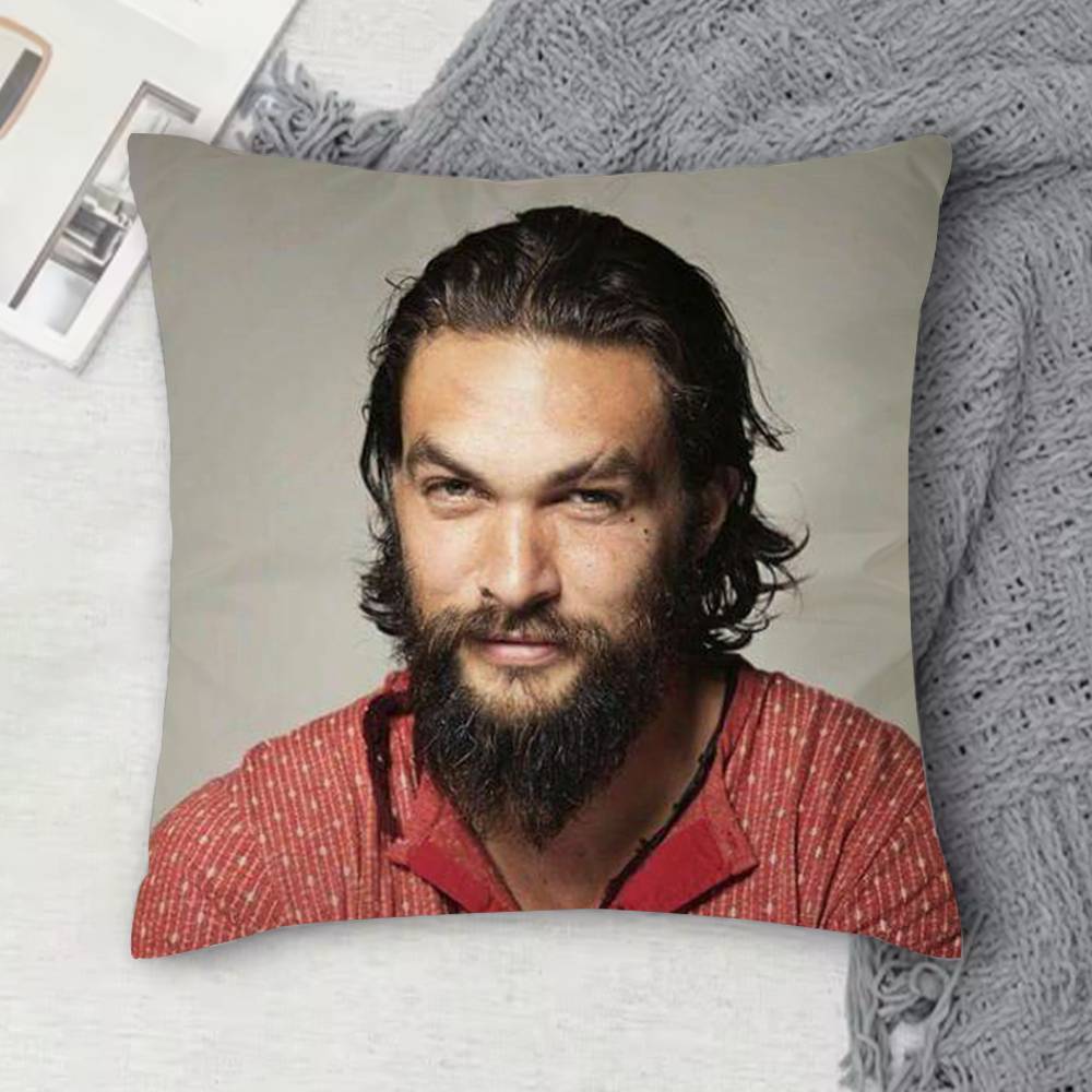 JJason Momoa Doublesided Printed Square Decorative Cushion Cover for Sofa Living Room Home Decor