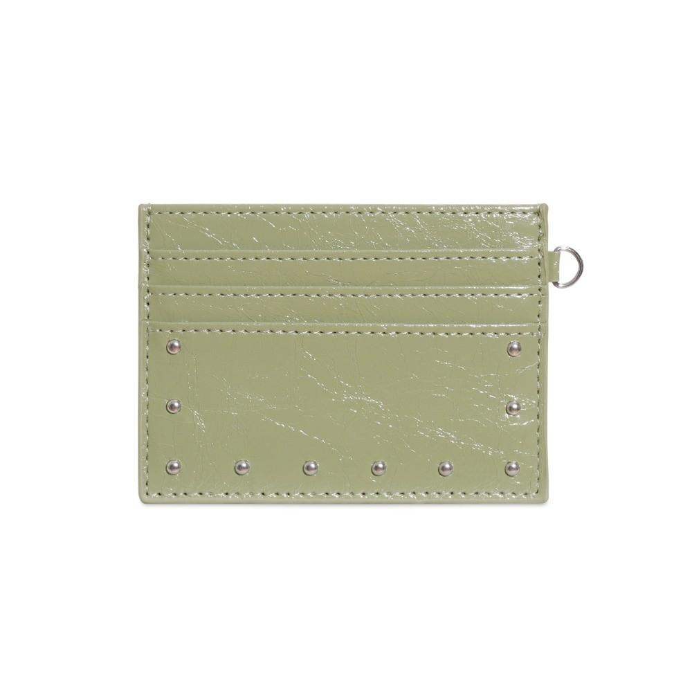 

Multiple Slots Cracked Leather Card Wallet Ultra Thin Coin Purse Rivet Card Holder Business зелёный