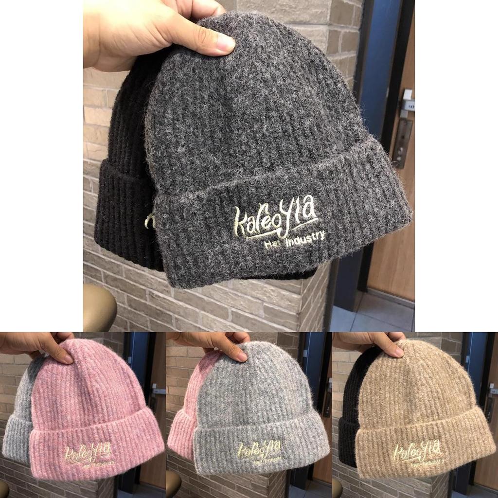 Winter Knitted Hat For Women With Embroidered Letters Fashionable Warmth For Cold Season