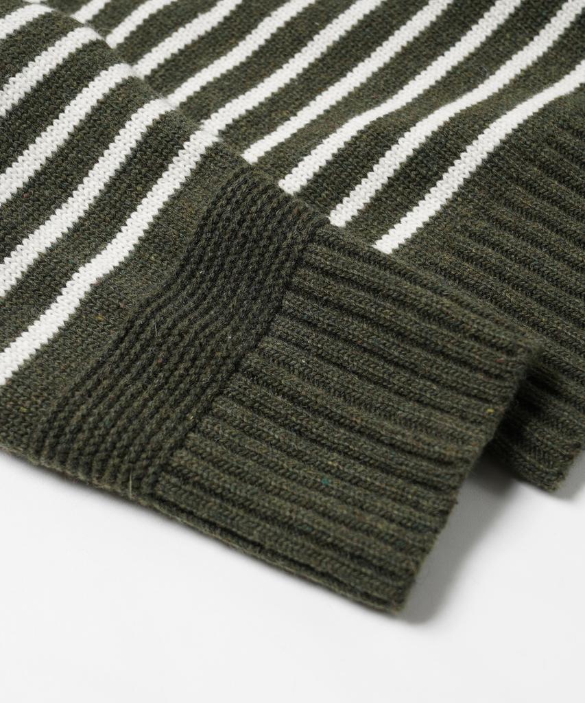FRIZMWORKS Wool Stripe Relax Knit _ Olive