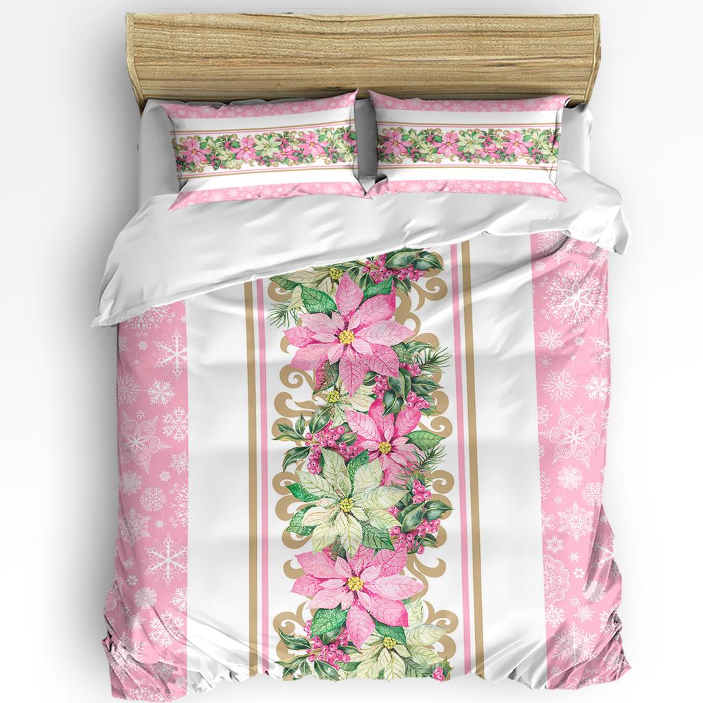 Christmas Snowman Truck Pinecone 3pcs Bedding Set For Double Bed Home Textile Duvet Cover Quilt Cover Pillowcase