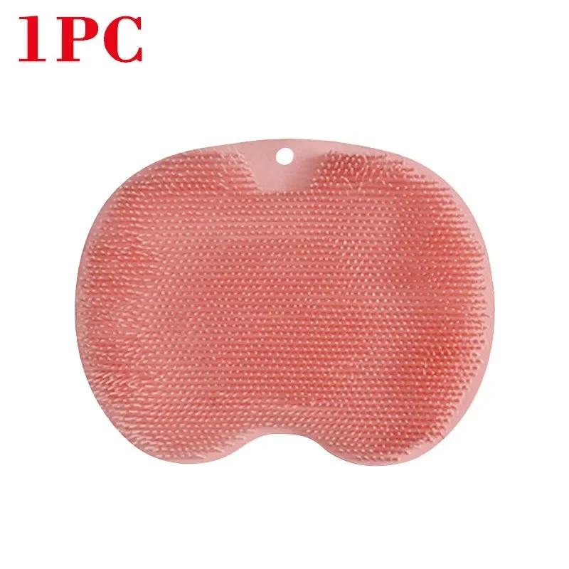 Exfoliating Shower Massage Back Massage Brush Bathroom Anti Slip Bath Mat Silicone Foot Wash Massage Bath Brush with Suction Cup розовый