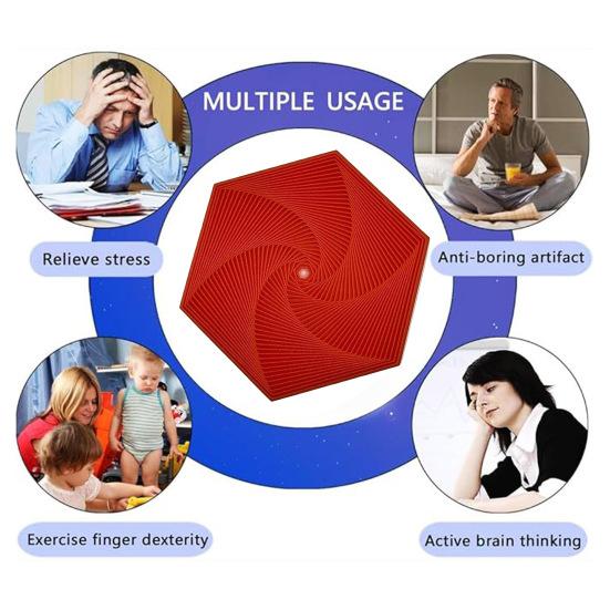 7CM Fractal Fidget Hexagon 3D Printed Anxiety Stress Relief Kids Pocket Size Travel Adults Hexagon Sensory Toy Mindful Meditation Tool