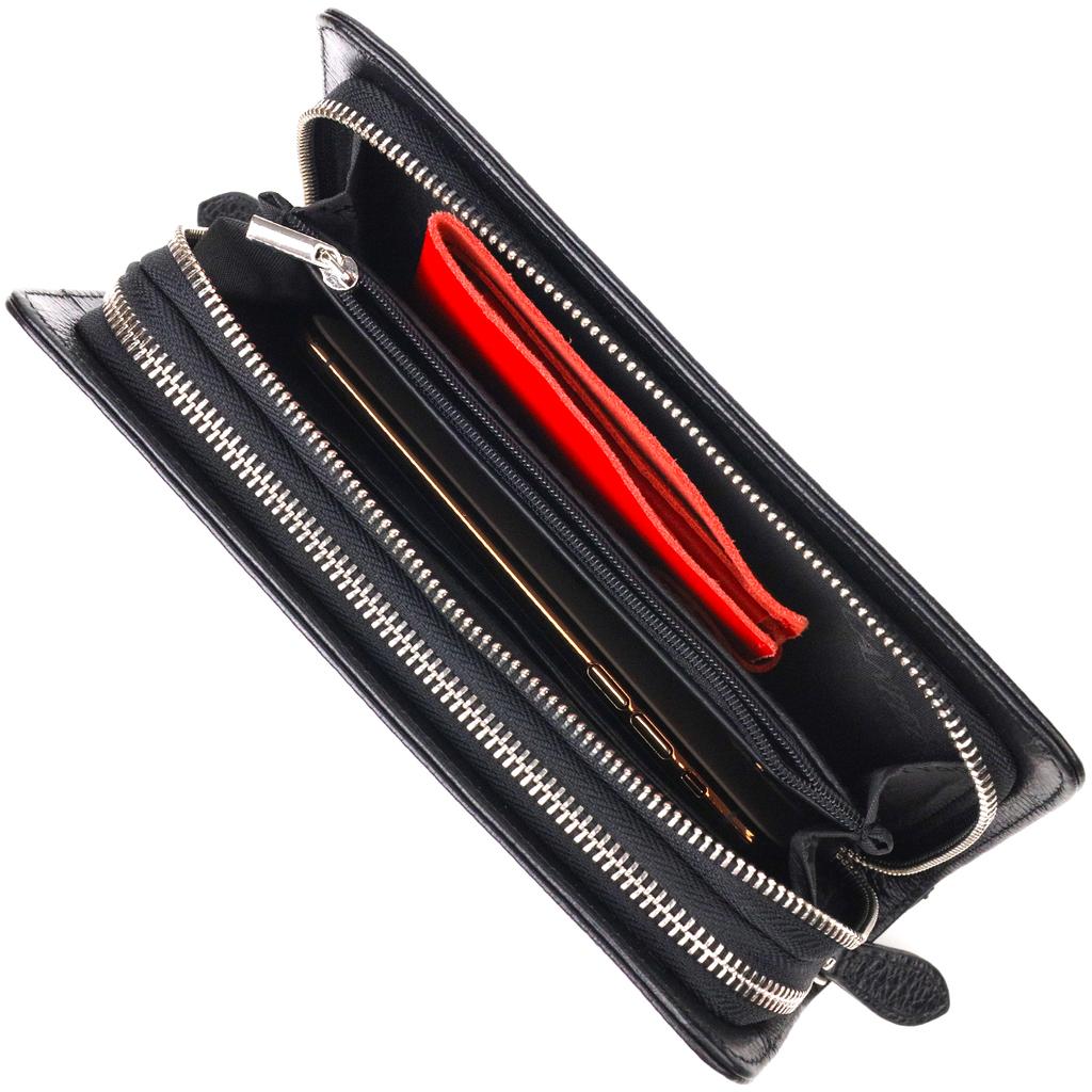 Original Men's Purse with Two Compartments Made of Genuine Grained Leather CANPELLINI 21567 Black