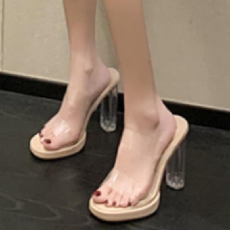 

Женские летние новые модные дизайнерские сандалии с круглым носком для отдыха на открытом воздухе, удобные женские тапочки без застежек с неглубоким носком 42 абрикосовый
