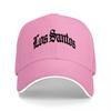 Los Santos Black Baseball Cap Classic Street Style Embroidered Logo Adjustable Snapback Hat for Urban Fashion Enthusiasts