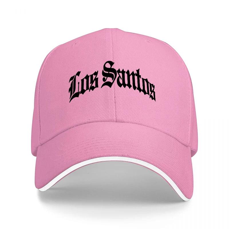 Los Santos Black Baseball Cap Classic Street Style Embroidered Logo Adjustable Snapback Hat for Urban Fashion Enthusiasts