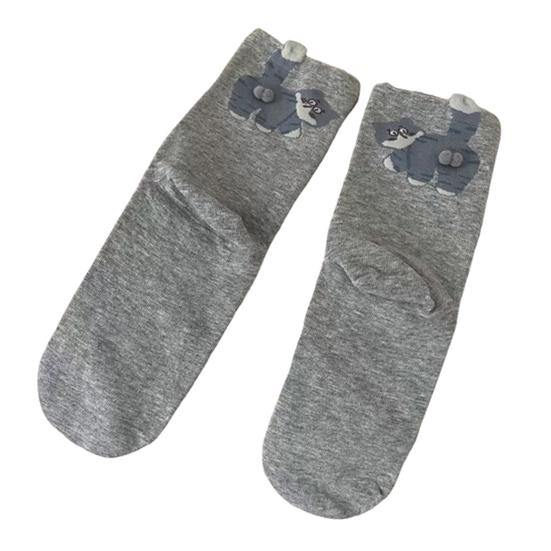 Cute Cat Socks Cartoon Cat Socks with Balls Stretchy Funny Animal Crew Socks Xmas Birthday Gift for Women Men Cat Lovers