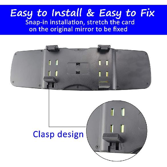 Bling Rhinestone Car Rear View Mirror with Crystal Diamonds Bling Rhinestones for Women,Car Interior Trim (Pink)