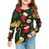 Christmas Day Girls' Long Sleeve Blouse - Round Neck Soft Waist Tunic
