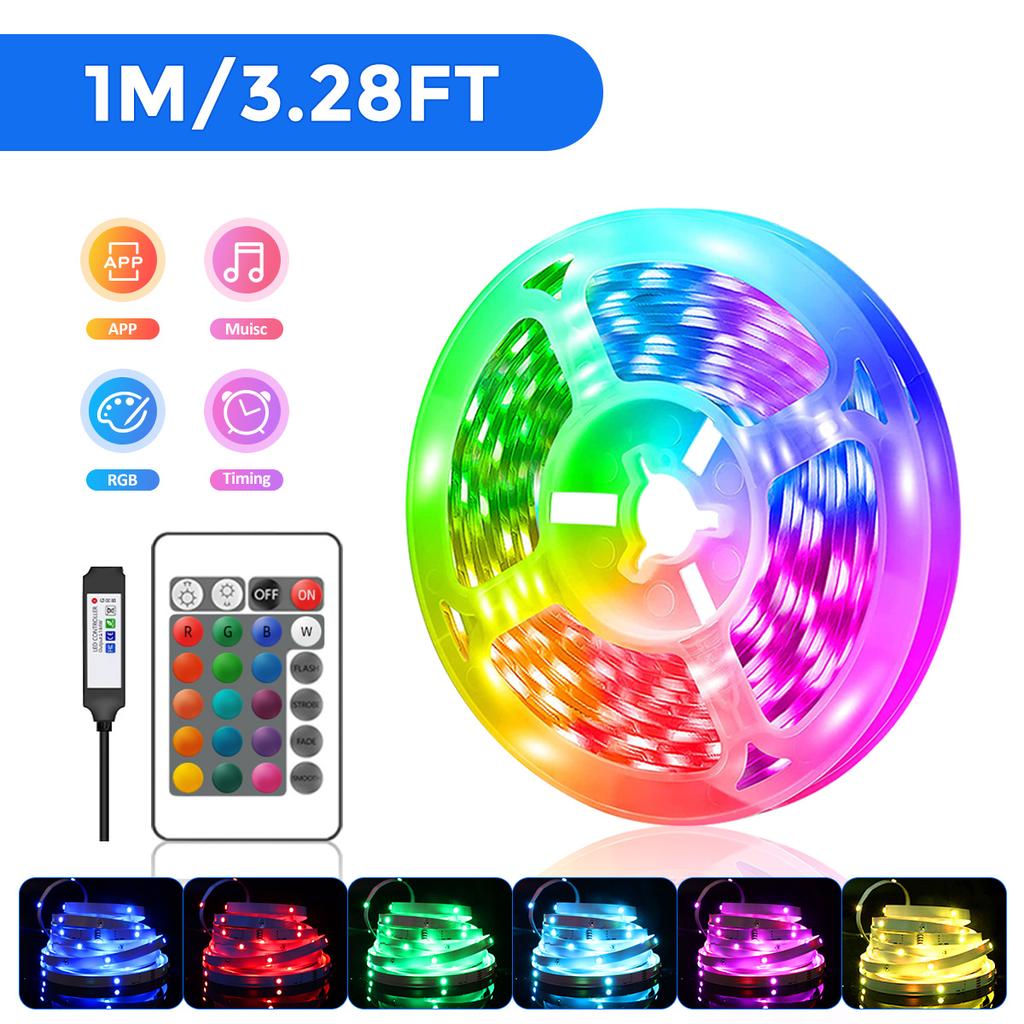 USB RGB Led Strip TV Backlight , 1M-30M 5V Music Sync APP Color Changing, LED Lights for Room Home Party Bedroom Decoration