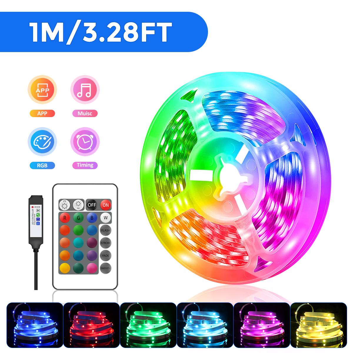 

USB RGB светодиодная лента подсветки телевизора, 1M-30M 5V музыка синхронизация приложение изменение цвета, светодиодные фонари для комнаты дома вечеринка спальня украшение