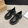 Ziyan~ Small leather shoes women's 2025 summer new platform loafers genuine leather women's shoes single shoes black Martin shoes