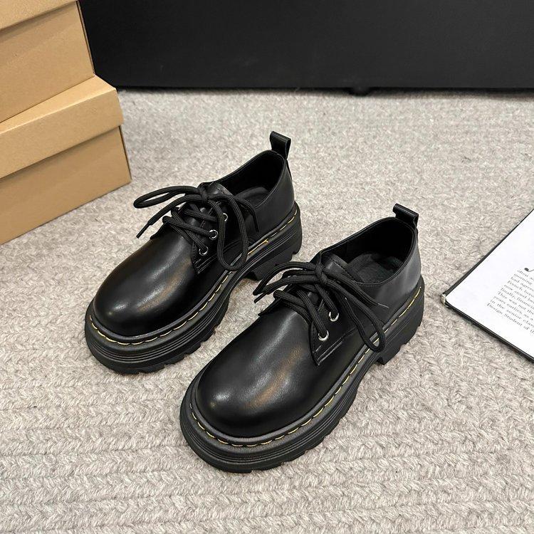 Ziyan~ Small Leather Shoes Women's 2025 Summer New Platform Loafers Genuine Leather Women's Shoes Single Shoes Black Martin Shoes