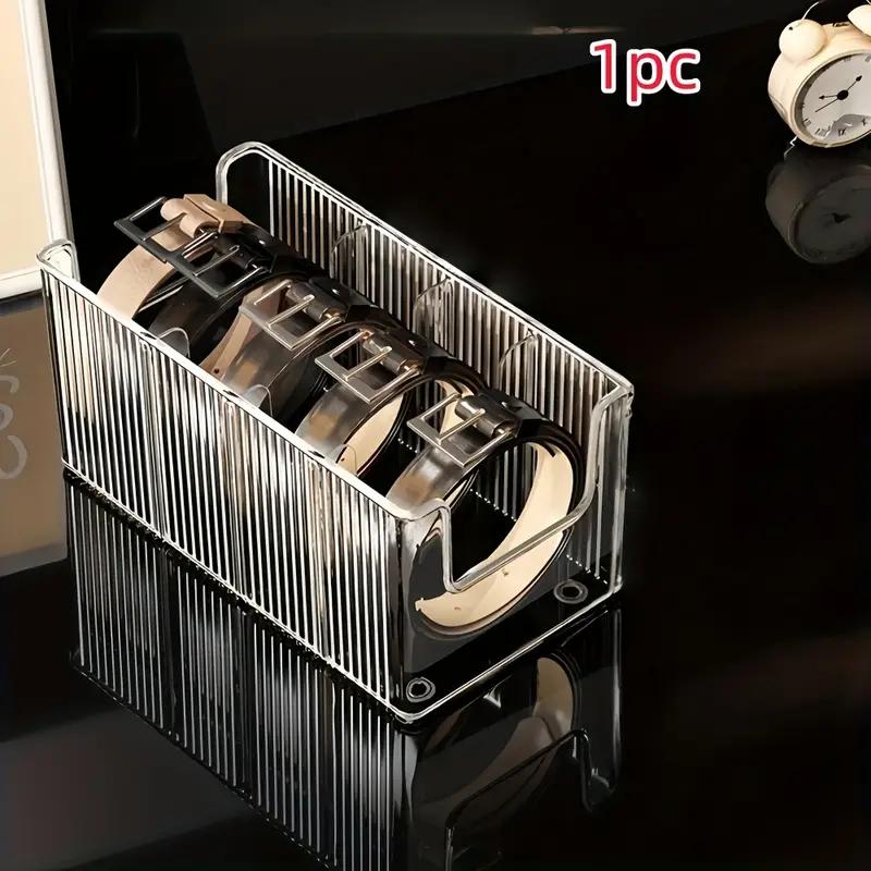 

Артефакт для хранения ремней Домашний гардероб Мужская и женская подставка для демонстрации ремней Акриловая прозрачная сетка Коробка для хранения ремней 1PCS