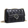 Fashion Casual Messenger Bag PU Leather with Chain Strap Crossbody Bag Diamond Lattice Multifunctional Handbag Women
