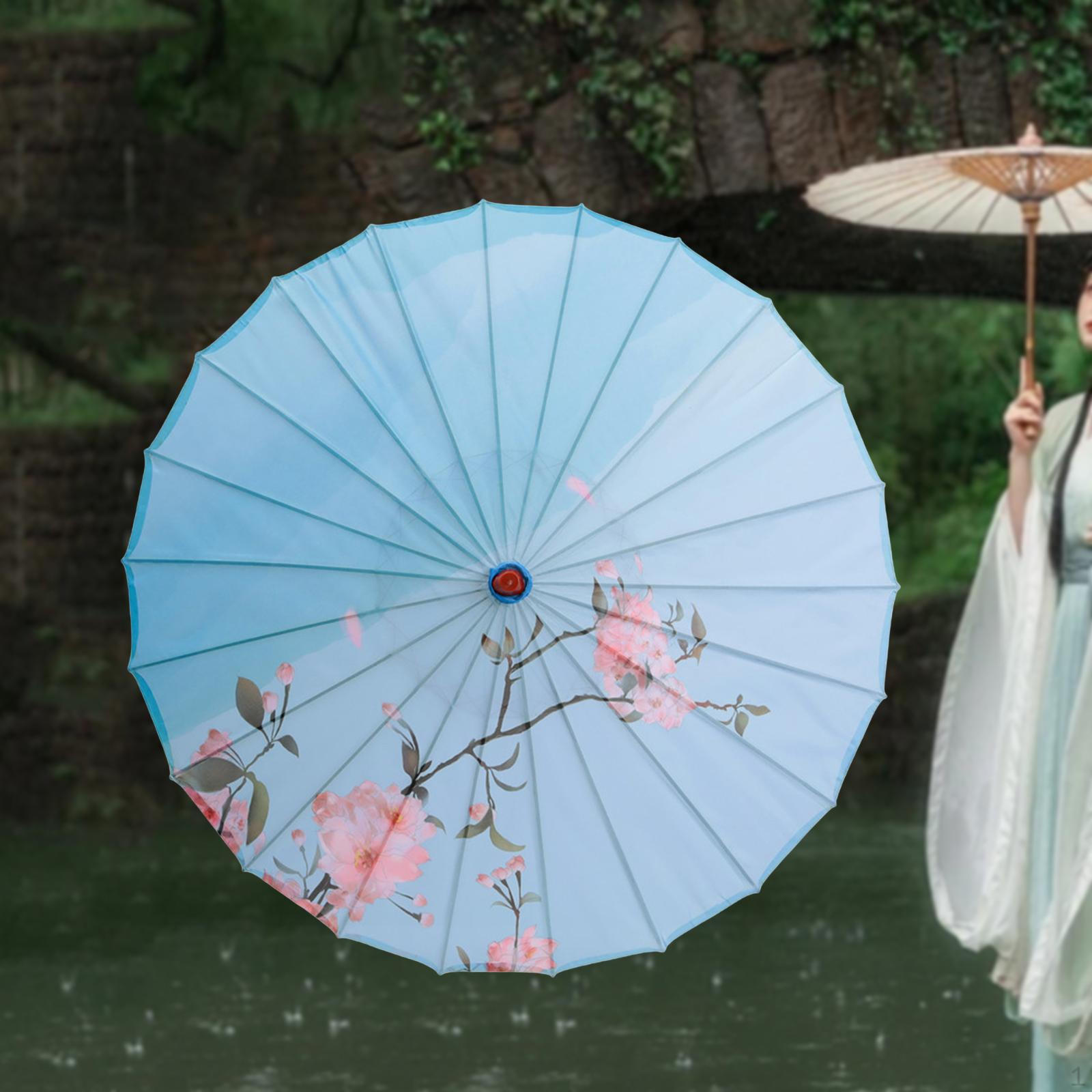 

Китайский зонтик из промасленной бумаги, Декоративный цветочный узор, Традиционный зонтик для классического танца для Style A