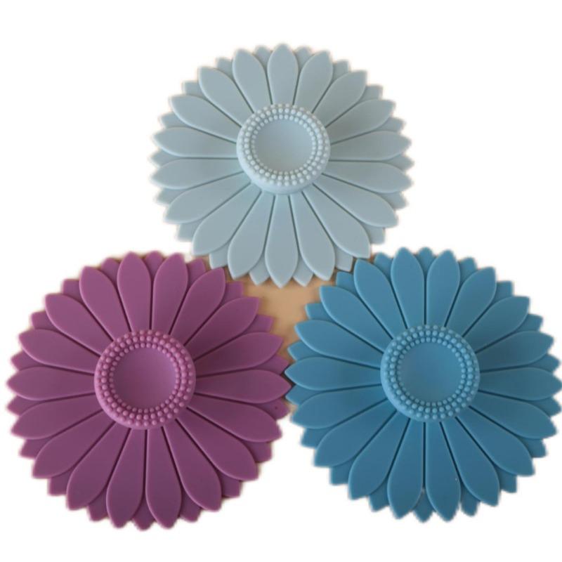 Silicone Sunflower Water Cup Lid Reusable Seamless Leakproof Cup Cover Dust-proof Sealed Coffee Mug Lids Glass Cup Lid