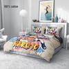 Naruto Cotton Bedding Set: Duvet Cover, Fitted Sheet, Pillowcase for Boys' Dorms