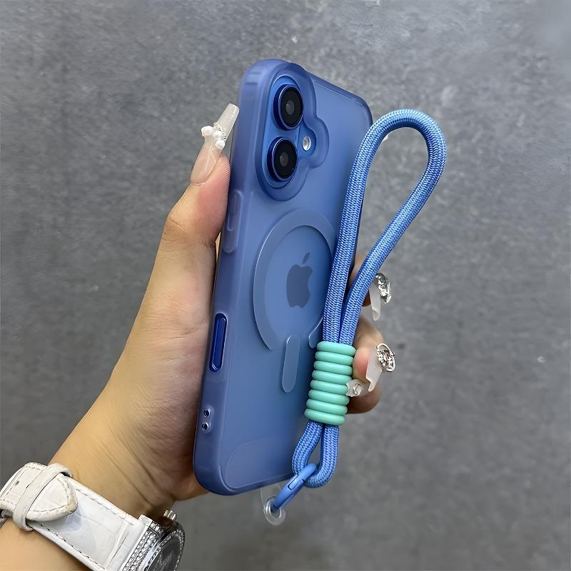 Luxusní magnetická šňůrka Průhledné pouzdro Pro iPhone 16 15 14 13 12 Pro Max 16 Plus Pro Magsafe Bezdrátové nabíjení Matný zadní kryt
