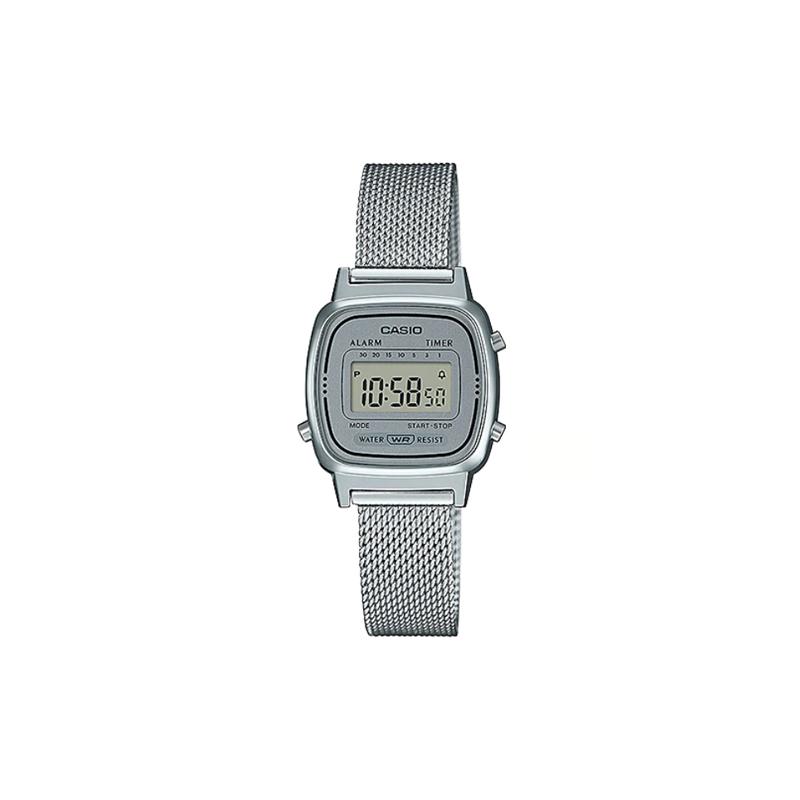 Casio retro small dial silver chain waterproof watch stainless steel strap quartz movement stainless steel strap Japanese and Korean watch LA670WEM-7