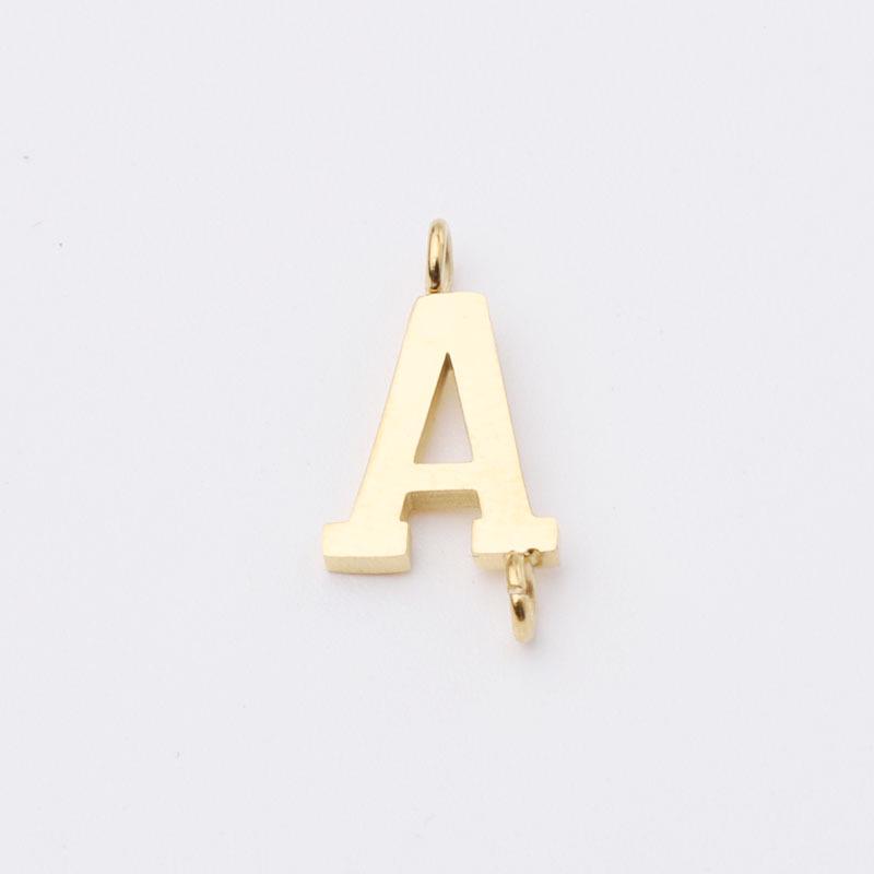 Stainless Steel Uppercase Letter Cross Ring Pendant - DIY Jewelry Accessory Steel
