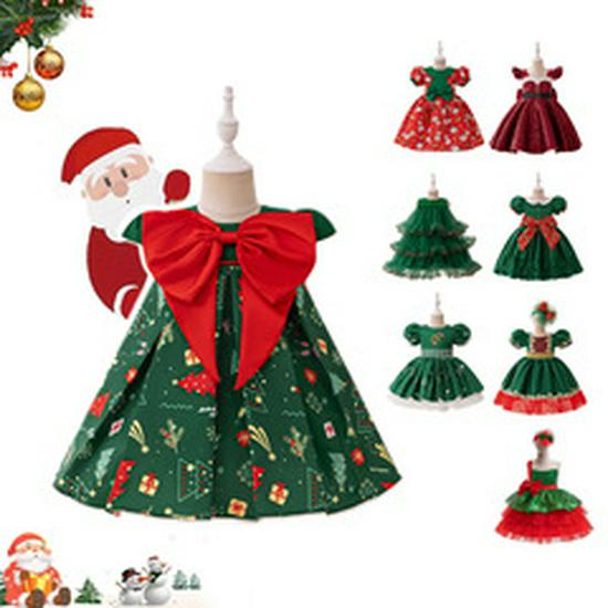 European & American Christmas Girl's Sequin Mesh Princess Dress - Long Evening & Birthday Gown
