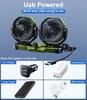 5V/12V/24V Car Dual Head Fan 2 Wind Speed Strong Airflow With 360° Rotatable USB Cigarette Lighter Vehicle Air Cooling Fan