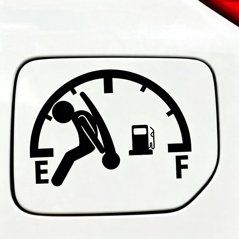 Car Reflective Fuel Tank Cap Sticker Novelty Design Fade Resistant Easy Install Exterior Decor for Trucks SUVs