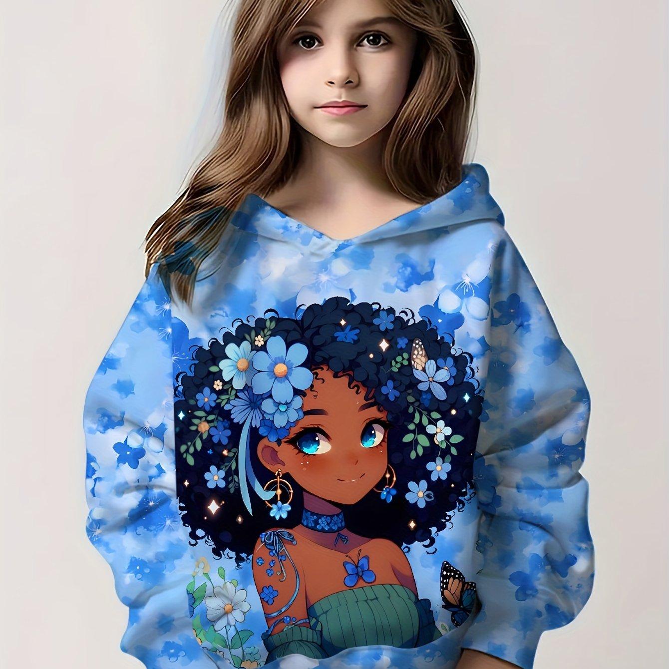 

Детская одежда Толстовки с капюшоном для девочек с длинным рукавом и принтом из мультфильмов Детская одежда на весну и осень Повседневная милая одежда для девочек на открытом воздухе Топы-пуловеры 160