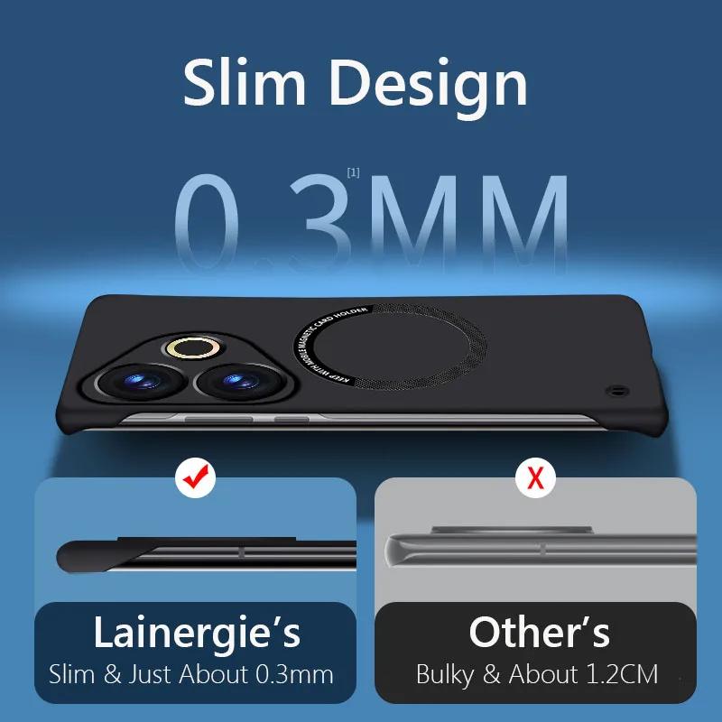 For Magsafe Magnetic Phone Case for Realme GT6 GT 6T Realme GT Neo 6 SE Slim Frameless Hard PC Back Cover Wireless Charging Case
