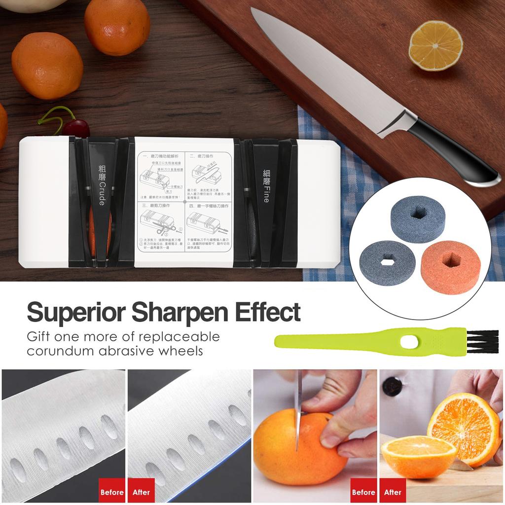 Electric Knife Sharpener Automatic Cut Sharpeners 15-Degree Bevel Crude and Fine Grooves Knives Scissors Kitchen Cutter Grinder