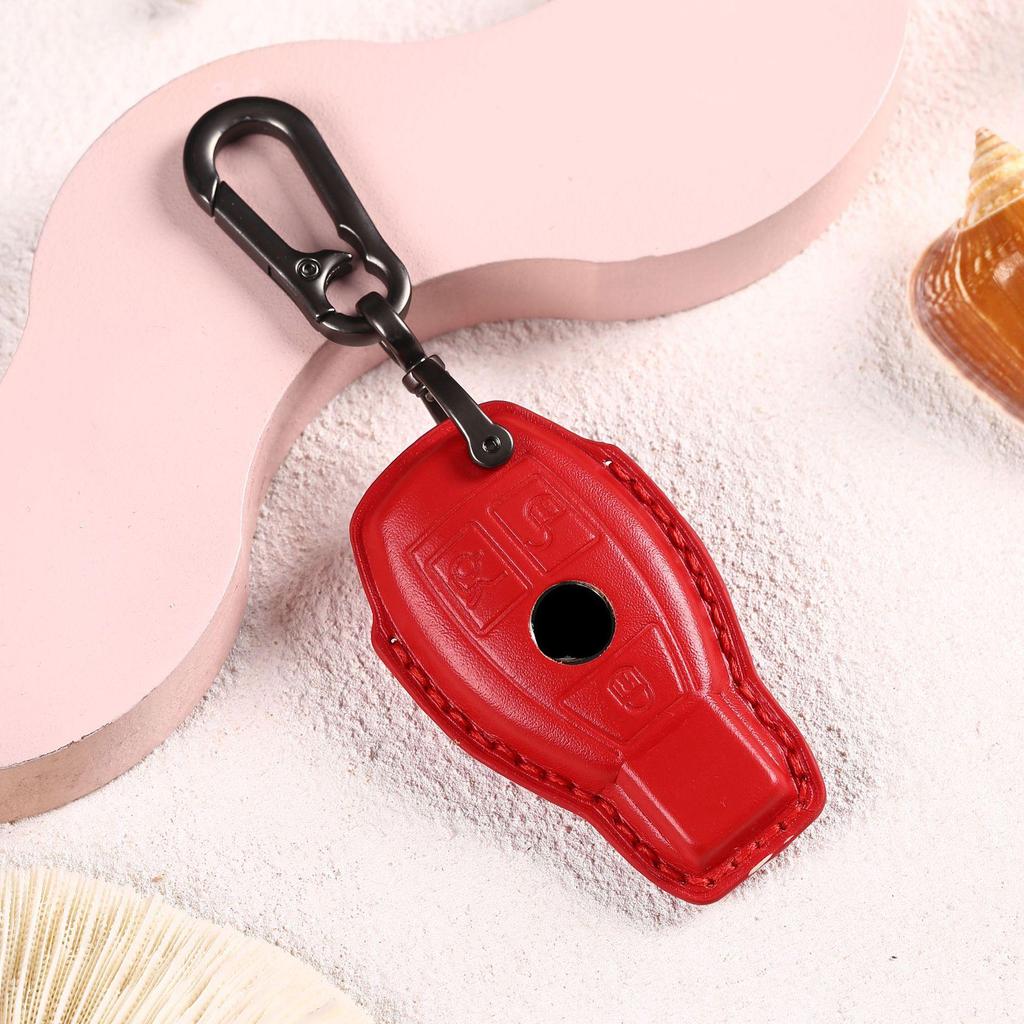 Women's Genuine Leather Bow Key Cover for Mercedes-Benz - Internet Celebrity Style