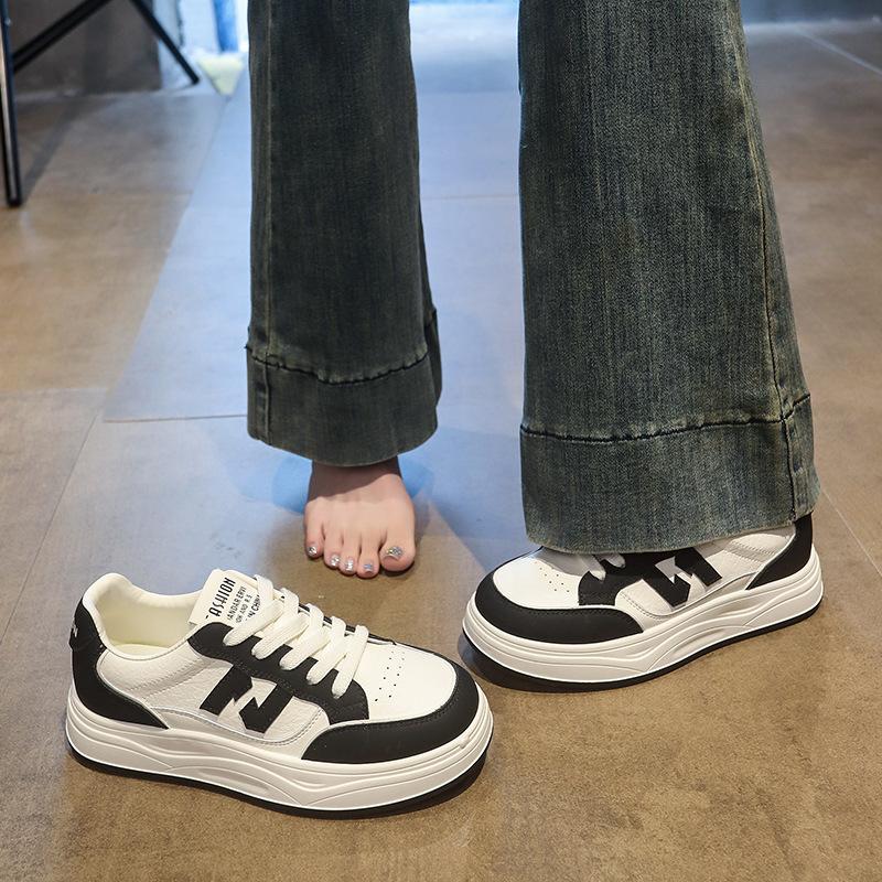 Rindsleder der ersten Schicht~ echtes Leder kleine weiße Schuhe Damenschuhe Herbst und Winter neu vielseitig lässig Sport Einzelschuhe Board-Schuhe