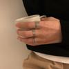 Style Korean Trendy 925 Silver Ring For Women Open Adjustable Finger Jewelry Elegant