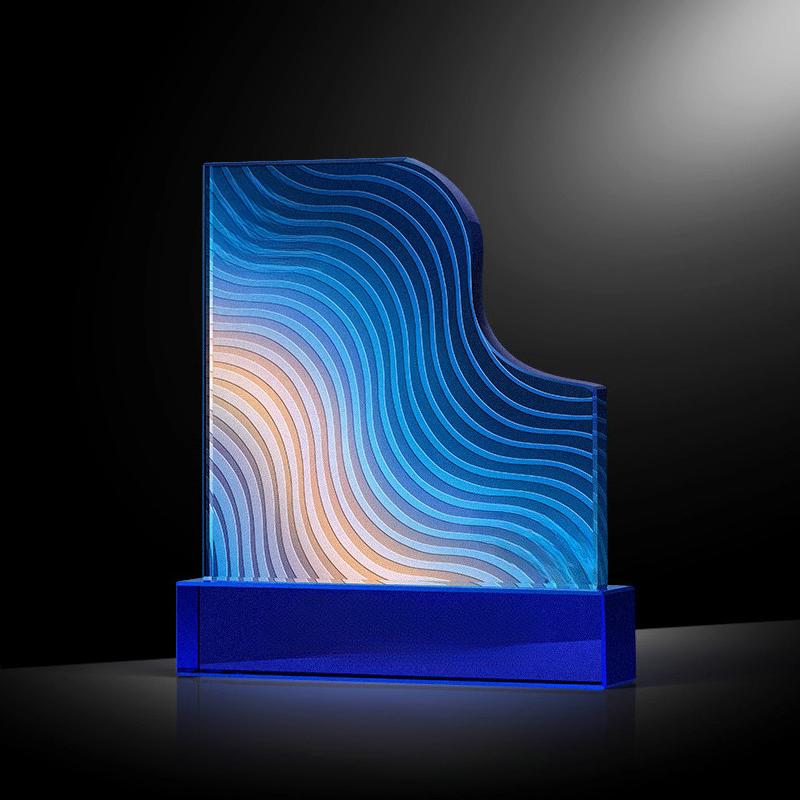 

Customized High-end Colorful Crystal Trophy, Competition Award Annual Meeting Souvenir, Decorations Outstanding Staff Medal, 1Pc 17X15CM