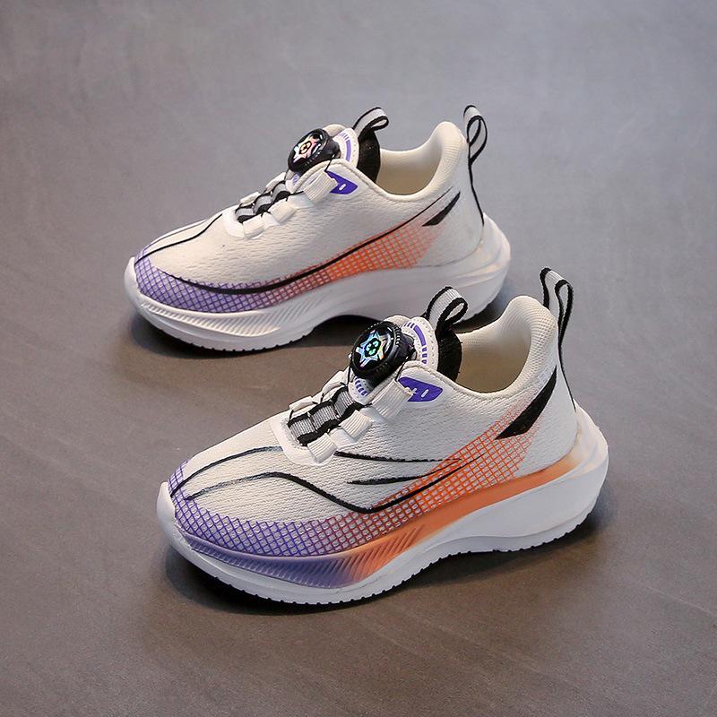 Girls' sports shoes 2025 spring and autumn new fashion knob medium and older children's casual shoes soft sole non-slip children's running shoes
